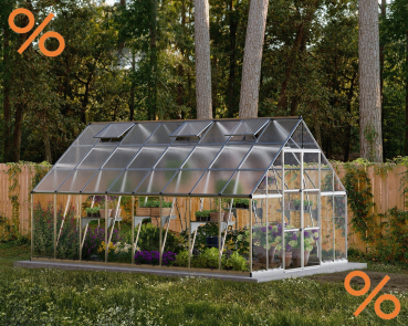 Palram-Canopia Gewächshaus Balance 10x16 304x484cm Einschubtechnik Alu silber